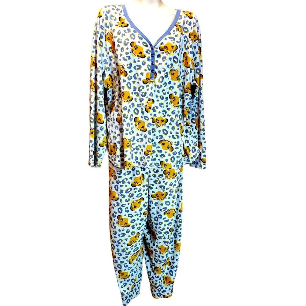Women’s 2 Pc Disney The Lion King Simba Pajama Set Super Soft Fleece size 3X